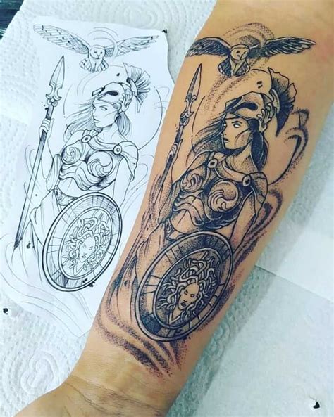 atenea tatuajes de diosas griegas|Tatuaje atenea diosa